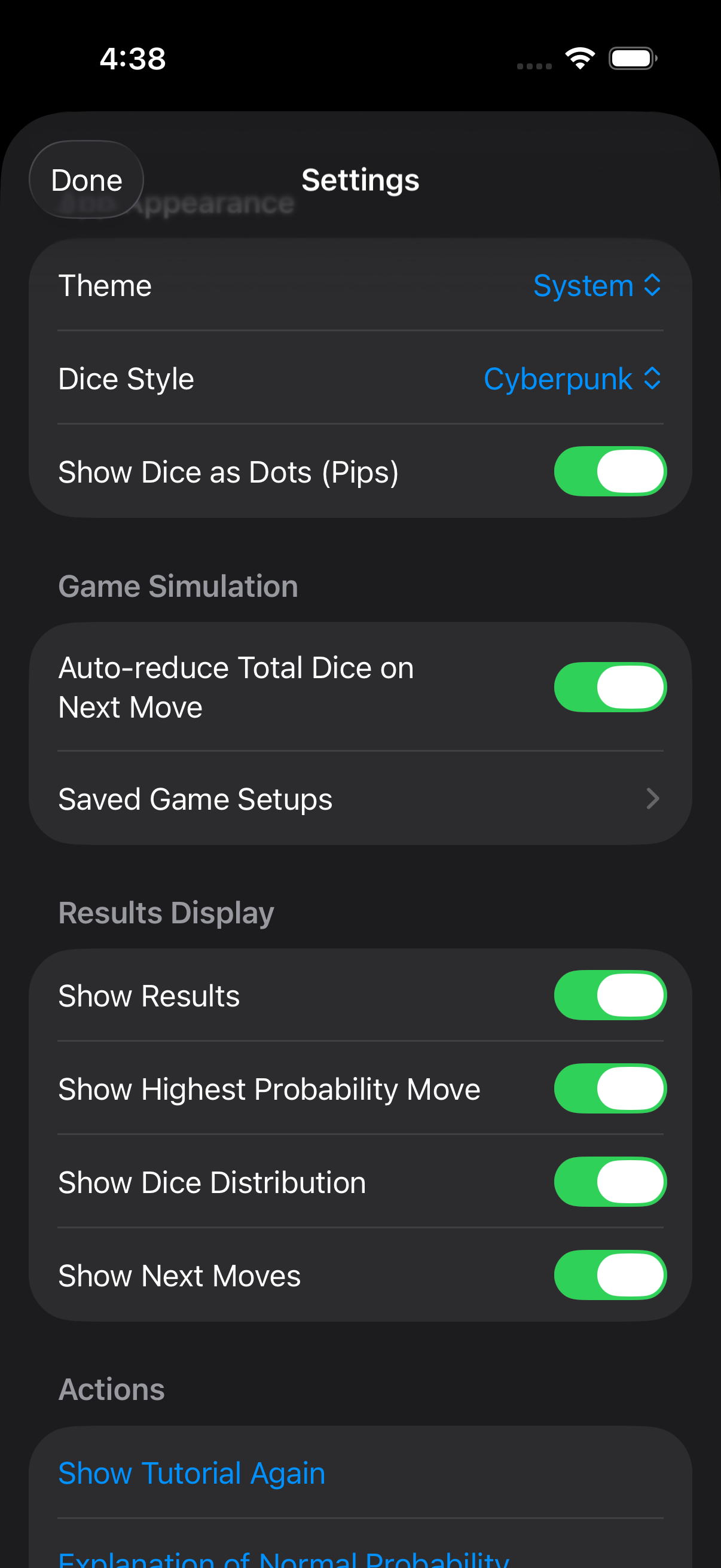 App Screenshot 5: Settings and Customization