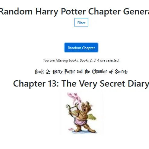 Charts and random chapter generator for Harry Potter books