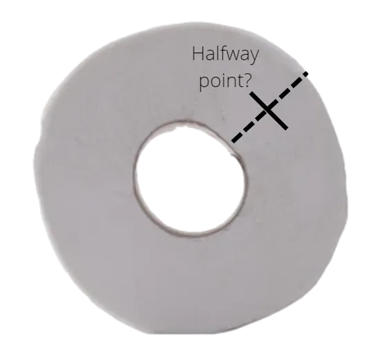 Halfway Toilet Paper Roll Illusion